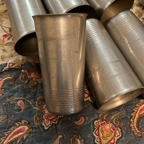 Antique metal cups and pitcher - Picture 2 of 4